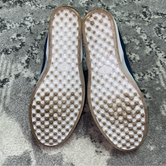 Journee Collection Pennelope Blue Laser Cut Zipper Top Wedge Sneakers - Picture 13 of 13